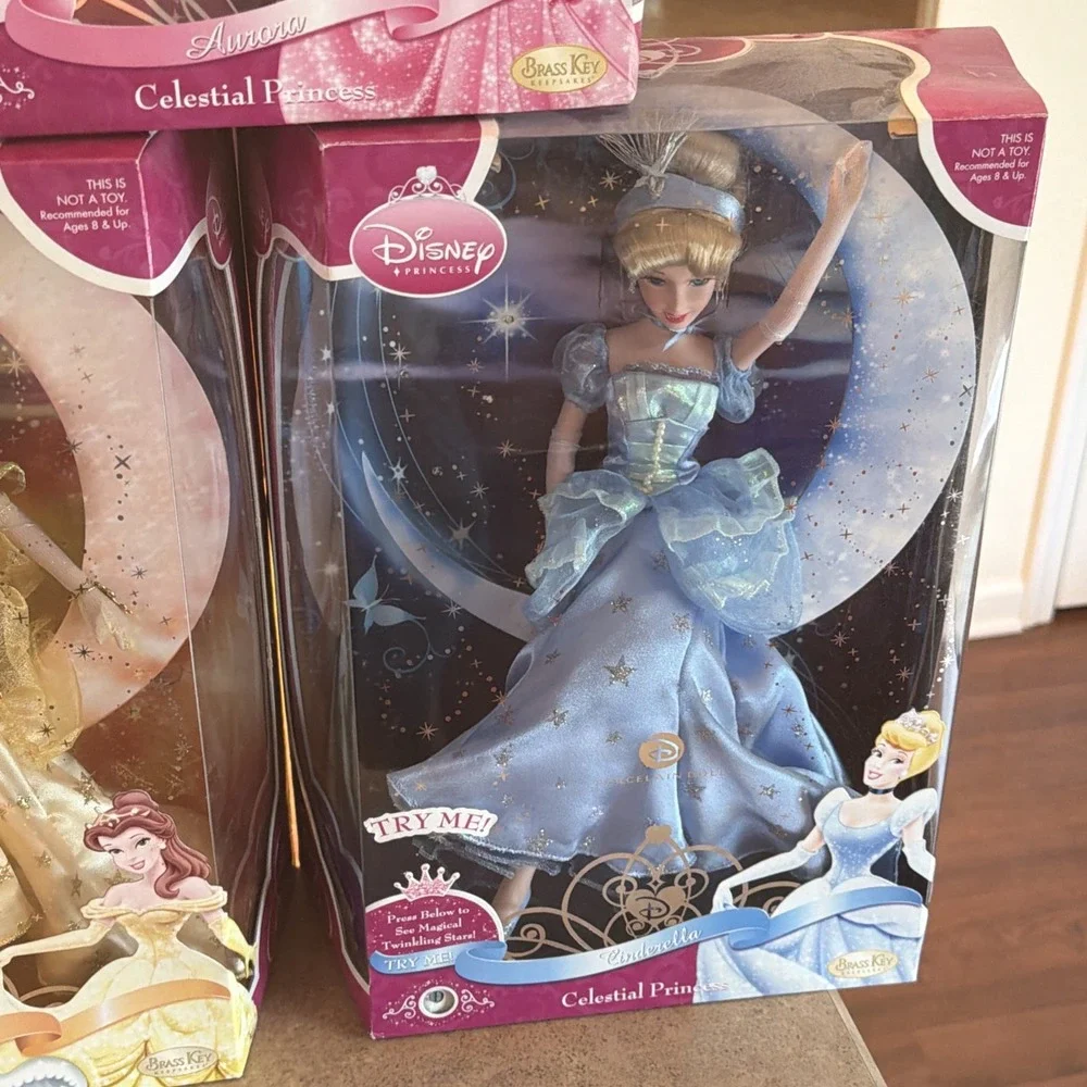 Brass Key Keepsakes Celestial Princess Disney Porcelain 5 Dolls New Unopened Box